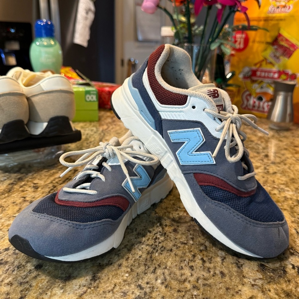 New Balance Kids' Navy and Maroon Sneakers
